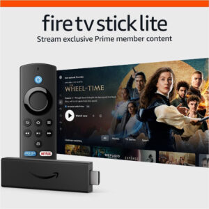 amazon Fire TV Stick Lite, easy HD streaming, free & live TV, exclusive content and perks included with Prime, Alexa Voice Remote Lite