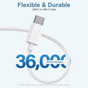 Apple USB C to USB C Charging Cable 6ft 60W 3Pack [Apple MFi Certified], Type C to Type C Fast Charger Cord Compatible for iPhone 15/15 Pro/15 Pro Max/15 Plus,iPad Pro, Air5, MacBook Air (White)