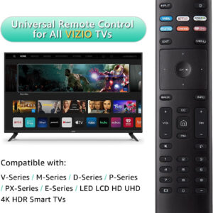 Universal Remote Control, XRT136 for VIZIO All LED LCD HD 4K UHD HDR Smart TVs