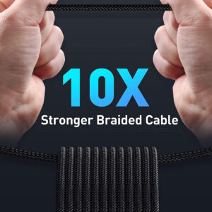 Charger Cable, Baseus 100W PD 5A QC 4.0 Fast Charging USB C to USB C Cable, Zinc Alloy Nylon Braided, for iPhone 15/Pro/Plus/Pro Max, MacBook, iPad Pro/Air/Mini, Samsung S23/S22+