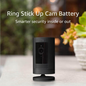 Ring Stick Up Cam Battery HD security camera with custom privacy controls, Simple setup, Works with Alexa - White