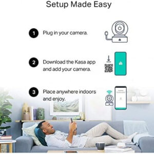 Kasa Indoor Pan/Tilt Smart Security Camera, 1080p HD Dog Camera,2.4GHz with Night Vision,Motion Detection for Baby and Pet Monitor, Cloud & SD Card Storage, Works with Alexa& Google Home (EC70), White