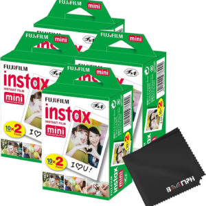Fujifilm Instax Mini Instant Camera Film: 20 Shoots Total, (10 Sheets x 2) - Capture Memories Anytime, Anywhere - Boomph Kit