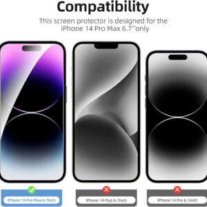 NEW'C [3 Pack Designed for iPhone 14, 13, 13 Pro (6.1") Screen Protector Tempered Glass, Case Friendly Anti Scratch Bubble Free Ultra Resistant