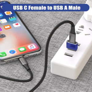 Basesailor USB to USB C Adapter 2Pack,USB C Female to A Male OTG Charger Type C Converter for Apple Watch Ultra iWatch 7 8 9,iPhone 15 14 13 12 Plus Pro Max,AirPods,iPad Air,CarPlay,Samsung Galaxy S23
