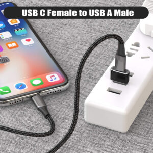 Basesailor USB to USB C Adapter 2Pack,USB C Female to A Male OTG Charger Type C Converter for Apple Watch Ultra iWatch 7 8 9,iPhone 15 14 13 12 Plus Pro Max,AirPods,iPad Air,CarPlay,Samsung Galaxy S23