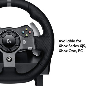 Logitech G920 Driving Force Racing Wheel and Floor Pedals, Real Force Feedback, Stainless Steel Paddle Shifters, Leather Steering Wheel Cover for Xbox Series X|S, Xbox One, PC, Mac - Black