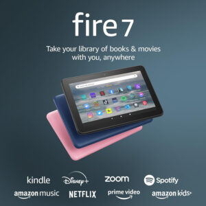 Amazon Fire 7 tablet, 7” display, read and watch, under $60 with 10-hour battery life, (2022 release), 16 GB, Black
