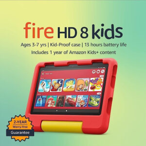 Amazon Fire HD 8 Kids tablet, ages 3-7. Top-selling 8" kids tablet on Amazon - 2022 | ad-free content with parental controls included, 13-hr battery, 32 GB, Blue