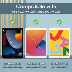 ProCase for iPad 10.2 Case iPad 9th Generation 2021/ iPad 8th Generation 2020/ iPad 7th Generation 2019 Case, iPad Cover 9th Generation Slim Hard Back Smart Cover for 10.2 iPad Case -Black