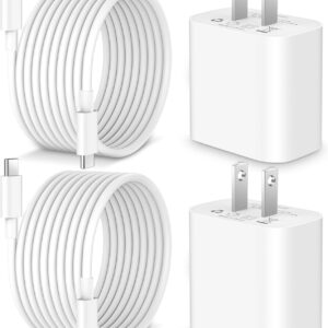 iPhone 15 Charger iPad USB C Charger for iPhone 15/15 Plus/Pro Max, iPad Pro 12.9/11 inch, iPad Air 5th/4th, iPad 10th, 2Pack PD Fast Charger Block with 10FT Long USB C to C Cable
