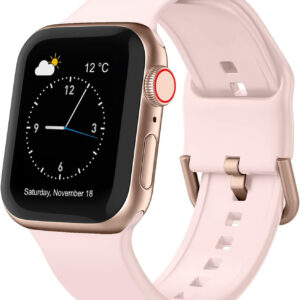 Sport Band Compatible with Apple Watch Bands 49mm 45mm 44mm 42mm 41mm 40mm 38mm, Soft Silicone Wristband Replacement Strap with Classic Clasp for iWatch Series 9 Ultra SE 8 7 6 5 4 3 2 1 for Women Men