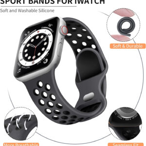 Lerobo Sport Band Compatible with Apple Watch Band 38mm 40mm 41mm 45mm 44mm 42mm 49mm for Women Men,Soft Silicone Breathable Wristband Replacement Strap for iWatch Ultra 2 SE Series 9 8 7 6 5 4 3 2 1