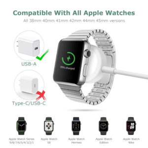 DDUAN Upgrade Watch Charger 5.0 ft /1.5 m for iWatch Portable Wireless Charging Cable Compatible with Apple Watch Series 9/8/7/6/SE2/SE/5/4/3/2/1