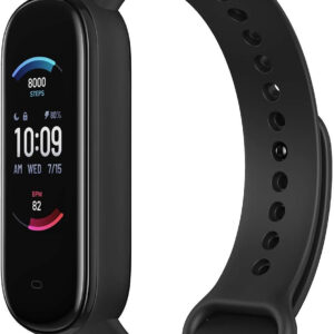 Amazfit Band 5 Activity Fitness Tracker with Alexa Built-in, 15-Day Battery Life, Blood Oxygen, Heart Rate, Sleep & Stress Monitoring, 5 ATM Water Resistant, Fitness Watch for Men Women Kids, Black