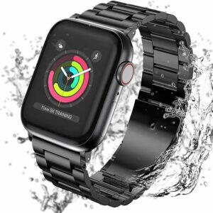 EPULY Compatible with Apple Watch Band 49mm 45mm 44mm 42mm 41mm 40mm 38mm, Business Stainless Steel Metal Watchband for iWatch Band Series 9, Ultra 2, SE, Ultra Series 8 7 6 5 4 3 2 1 Men & Women (Black, 49mm 45mm 44mm 42mm)