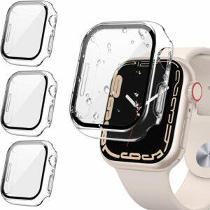 Tensea [3Pack] for Apple Watch Screen Protector Case SE 2022 Series SE 6 5 4 40mm, iWatch Protective Face Cover, Tempered Glass Film Hard PC Bumper for Women Men, Ultra-Thin Guard 40 mm
