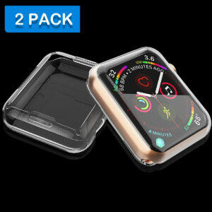 [2-Pack] Julk 40mm Case for Apple Watch Series 6 / SE/Series 5 / Series 4 Screen Protector, Overall Protective Case TPU HD Ultra-Thin Cover for iWatch, Transparent