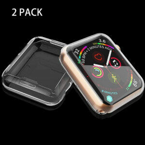 [2-Pack] Julk 40mm Case for Apple Watch Series 6 / SE/Series 5 / Series 4 Screen Protector, Overall Protective Case TPU HD Ultra-Thin Cover for iWatch, Transparent