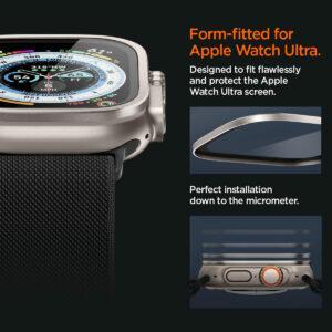 Spigen Tempered Glass Screen Protector [GlasTR EZ FIT] designed for Apple Watch Ultra 2 (49mm) / Apple Watch Ultra (49mm) - 2 Pack